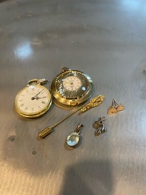 Gold-Tone Watch Pendant & Charm Set - Gold
